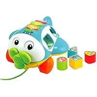 Musical Shape Sorter Plane, Pull-Along Toy - Talking and Singing Airplane Toy with Music for Toddlers and Kids, Ages 12 to 48 Months