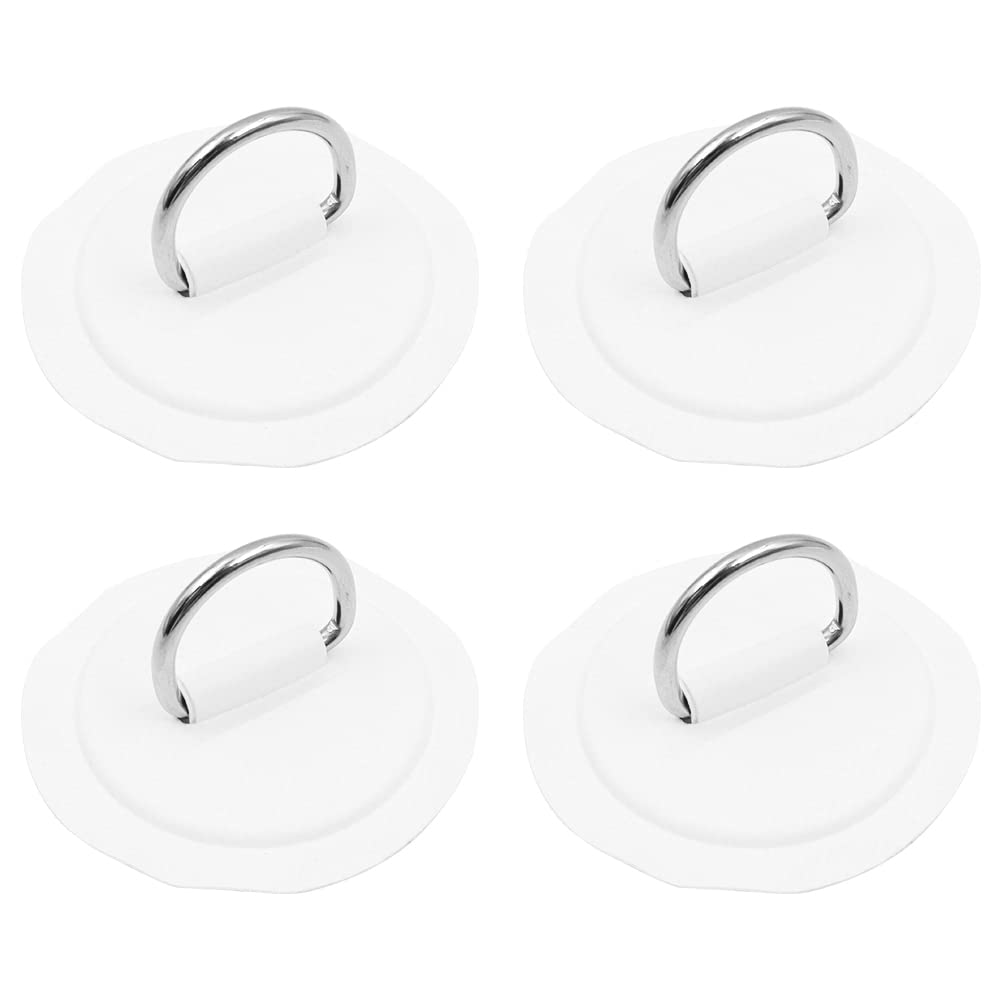 Tiardey 4pcs 3.15inch Inflatable Boat Kayak D-ring Small Round Pad/Patch Watercraft Parts Accessories Kit - White