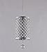 Surpars House Plug in Pendant Light Silver Crystal Chandelier with 14.8' Cord and On/Off Switch in Line