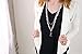 Sarah Women's Layered Pearl Fashion Lanyard with Tassel Pendant