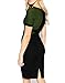 WOOSEA Women's Elegant Colorblock Wear to Work Cocktail Party Pencil Dress (Medium, Army Green)