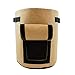 HONGVILLE Pack of 3 7-Gallons Tan Potato Grow Bags Aeration Fabric Pots w/Handles and Flap Window Garden Vegetables Planter Bags Heavy Duty Suitable for Potato, Carrot, Tomato, Onionthumb 2