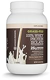 Amazon Elements Grass-Fed 100% Whey Protein Isolate Powder, Unflavored, 2.05 lbs