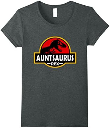 Women's Aunt Saurus Rex Dinosaur Funny T-Shirt Medium Dark Heather