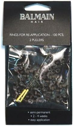 Eurohair Balmain 100 Brown Rings And 2 Pullers