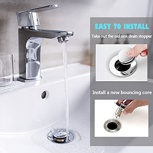 Universal Bathroom Sink Stopper and Strainer Pop Up Bathtub Drain