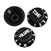 Kmise A0007 3 Piece Speed Control Knobs One Volume Two Tones - Electric Guitar Parts, Black