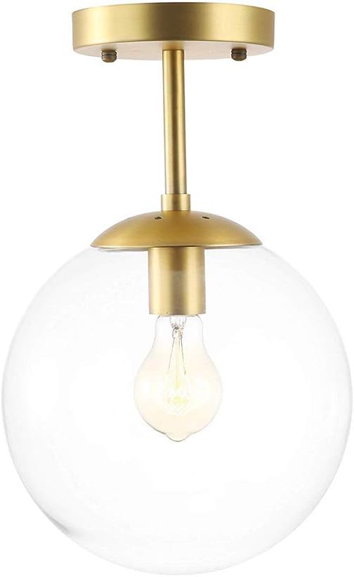 Glanzlight Gl 63223 Clear Glass Ceiling Light Semi Flush Globe