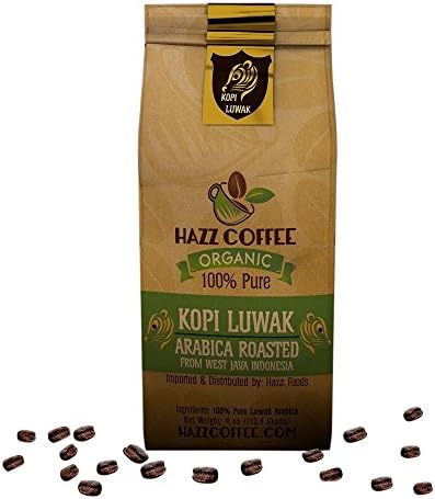 Wild &amp; Organic Kopi Luwak, the World’s Most Exclusive Coffee Medium Roast Imported From Ijen Plateau, Java Indonesia limited time only (4 oz)