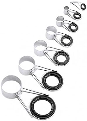 geshiintel 7Pcs/Set Mixed Size Fish Pole Repair Kit Line Rings Eyes Fishing Rod Guide Set