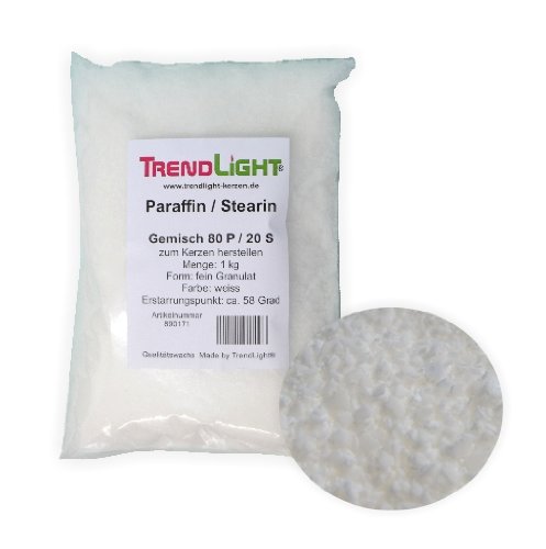TrendLight 890171 Kompositionswachs 1 kg Wachsmischung Paraffin Stearin, 80/20 Gemisch Kerzenwachs