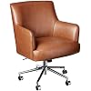 Amazon Brand – Rivet Vegan Leather Adjustable Home Office Chair, 22.8″W, Saddle Brown