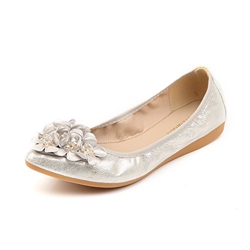Meeshine womens ballerina ballet flats rhinestone slip on flat sh…