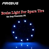 FIREBUG Jeep 3rd Brake Light LED, Jeep Spare Tire Brake Light, Jeep LED Brake Light, Jeep Accessories Lights for Spare Tire, Jeep Wrangler Spare Tire Brake Light JK JKU 2007-2017, Blue