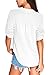 Dokotoo Womens Casual Chiffon Ladies V-Neck Cuffed Sleeve Blouse Tops Small White,White,(US4-6)S
