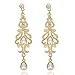 Gold Plated Q&Q Fashion Art Deco 20s 30s Flapper Gatsby Austria Crystal Bridal Silver Dangle Earrings