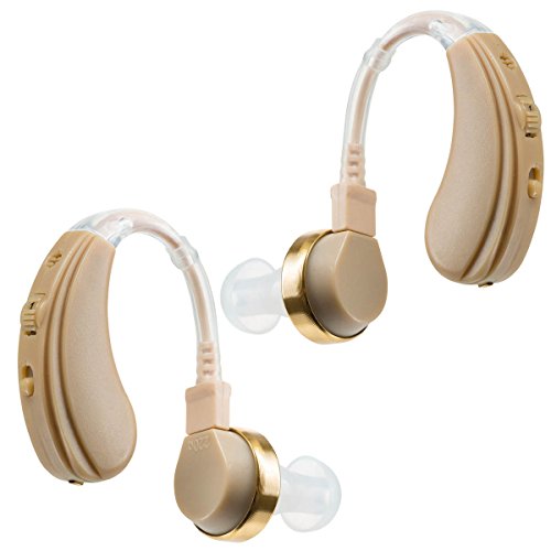 Digital Hearing Amplifier - Rechargeable Behind the Ear Personal Hearing Enhancement Sound Amplifier Pair, BTE Digital Hearing Amplifier with USB Charging Dock by MEDca