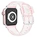 iiteeology Compatible with Apple Watch Band 42mm 41mm 40mm 38mm, Soft Glitter Clear iWatch Bands for Women Series 1-10 - Pink/Silver
