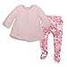 Burt's Bees Baby Baby Girls' Organic Dress & Footed Pant Set, Blossom Pointelle, 0-3 Months