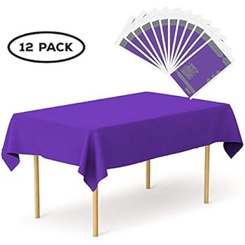 plastic disposable covers pack tablecloths purple table tablecloth rectangle parties tables dinner indoor outdoor