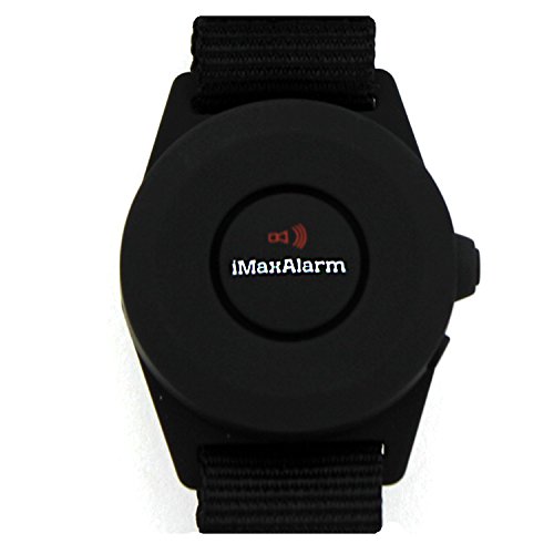 iMaxAlarm SOS Alert Band Personal Alarm - 130dB Alarm - Safety & Security Emergency Device - Matte Black