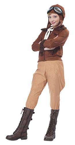 California Costumes Amelia Earhart/Aviator Costume, Medium, Brown