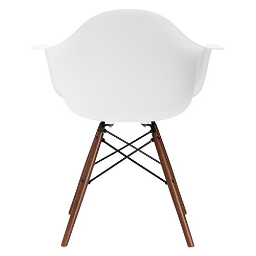 Poly and Bark Vortex Arm Chair Walnut Leg, White