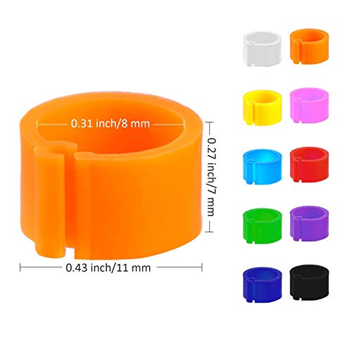 Vogelringe Taubenringe Wachtelringe Hühnerringe 200 Stück Kunststoff Identifizierung Ring Geflügel Band Klemmringe zum Markierung für Vogel Papagei Taube Wachtel Küken 8 mm Gemischte Farben – Bild 4