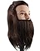Kalyx Mannequin Head with Human Hair Cosmetology Manikin Male Mannequin Head Beard for Barber Shops Practice Cutting Styling and Free Clamp Stand(KAXE51 Brown)