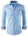 TAM WARE Mens Premium Casual Inner Contrast Dress Shirt TWNMS310S-1-SKYBLUE-M