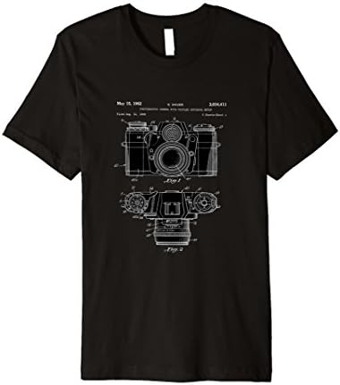 Mens Vintage Camera Diagram T-Shirt Cool Unique Large Black