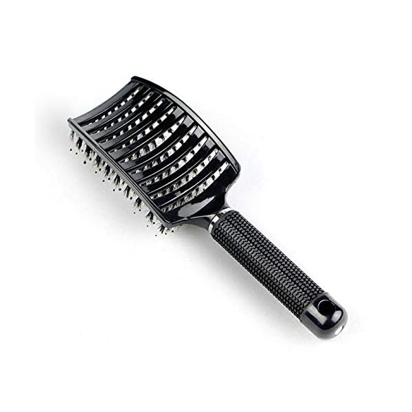 Bargainbuys-Boar-Bristle-Curved-Vent-Brush-and-Detangler-Professional-Styling-Hair-Brush-for-Men-WomenReducing-Hair-Breakage-and-FrizzySuitable-for-All-Hair-TypesUnisex-Black FIXHAIR Natural Boar Bristles Hair Brush for Men,Women,Teenage Girls,Detangling Hairbrush For Extensions,Reduce Breakage…