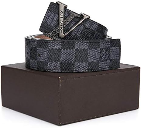Leather Belts for Men Fashion Black Belts for Women with Alloy Buckle Belt Plus Size(Waist 26-39)