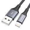 RAVIAD Câble iPhone Chargeur iPhone, [Certifié MFi] Fil Lightning Nylon Tressé Ultra Résistant pour iPhone 13/12/11/Pro…
