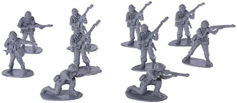 ShapeW 10 Pcs Various Pose Toy Soldiers Figures, Army Men Green Toy Soldiers, Toy Soldiers Action Figures for Kids (Gray)