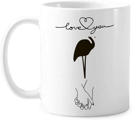 Amazon Co Jp ブラックフラミンゴのかわいい動物の描写 恋人のマグカップ白陶器のカップ柄のギフト ホーム キッチン