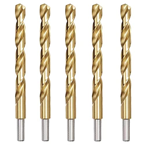 5PCS, 1/2", Titanium Coated Drill Bits