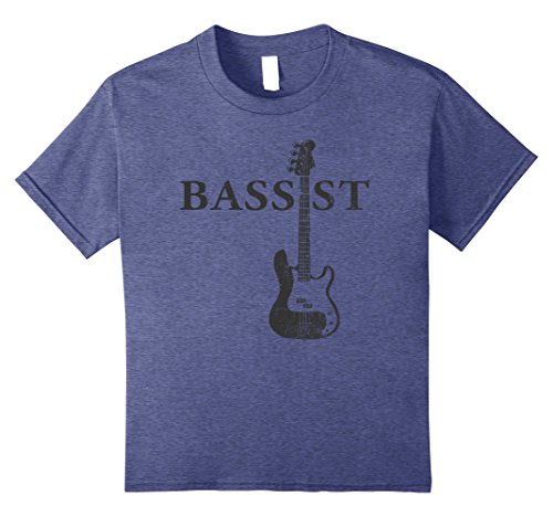 Kids Funny 4 String Bassists Shirt Bass Player Gift Idea 12 Heather Blue