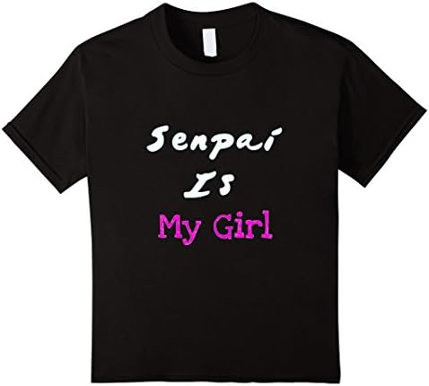 Kids Senpai Is My Girl Pastel Pink Aesthetic Tshirt 10 Black