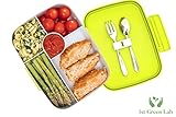 Bento Lunch Box for Kids & Adults - Leakproof, Microwave and Dishwasher Safe, Healthy BPA-free, with 5 compartments and Cutlery Included
