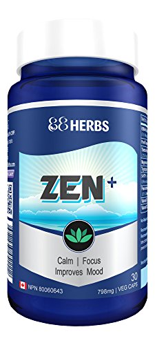 Zen+ | Anti-Anxiety Supplement | Improve Mood, Focus & Concentration | Non-Drowsy | Fast-Acting Premium Ingredients by 88Herbs Zen+ | Anti-Anxiety Supplement | Improve Mood, Focus & Concentration | Non-Drowsy | Fast-Acting Premium Ingredients by 88Herbs