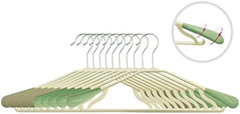 VECKLI Non-slip clothes Hangers, Wide Shoulder, Closet Space Saving, Pack of 10