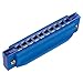 Harmonica for Kids - Translucent Diatonic Harmonica 10 Holes, Educational Musical Instrument, Mouth Organ for Children, Case Included, Blue 4.02 x 0.83 x 1.18 Inches