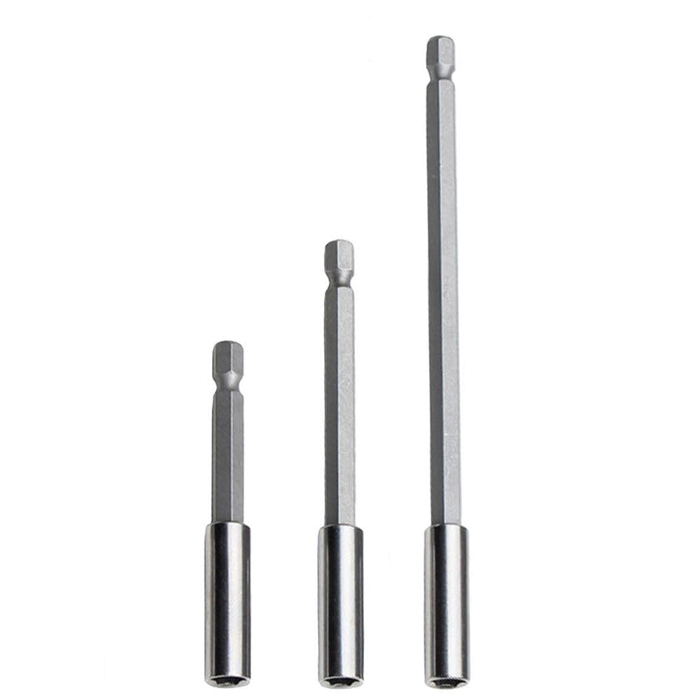 3pcs Electric Drill Screwdriver Extension, Quick Release Magnetic Drill Bit Holder with 1/4" Hex Shank for Drill and Handheld Driver (75/100/150mm)