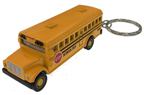 Box of 12: Die-cast Mini School bus with Keychain