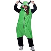 MyheroCos Adult Green Cosplay Costume Onesie Pajamas for Women Men