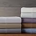 Amazon Brand – Pinzon 400-Thread-Count Hemstitch Egyptian Cotton Sheet Set - Full, Light Grey