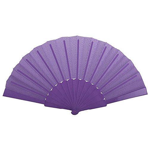 Purple Vintage Fancy Folding Fan Hand Plastic Dance Fans
