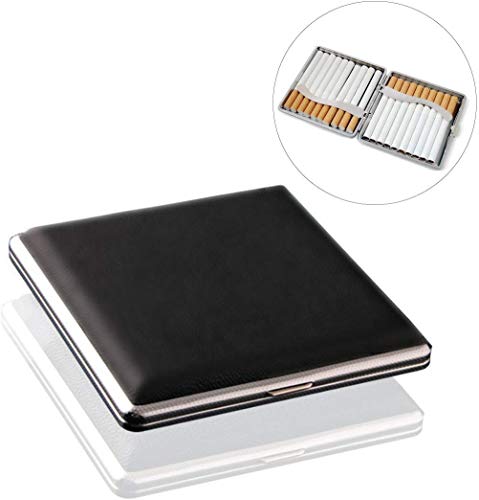 Leather Black Cigarette Case Holds 20 Cigarette (for Regular Size and King Size 84mm Only) - Thumbnail 7
