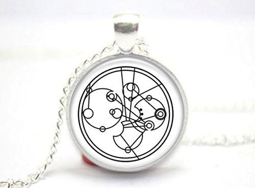 It's Funnier in Enochian Gallifreyan Glass Tile Necklace Supernatural Doctor Who